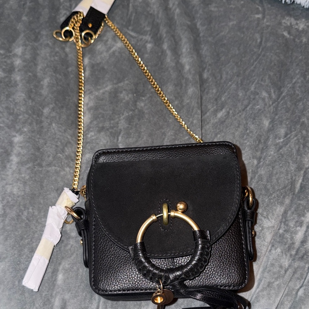 See By Chloe Black Crossbody Bag with Gold Chain